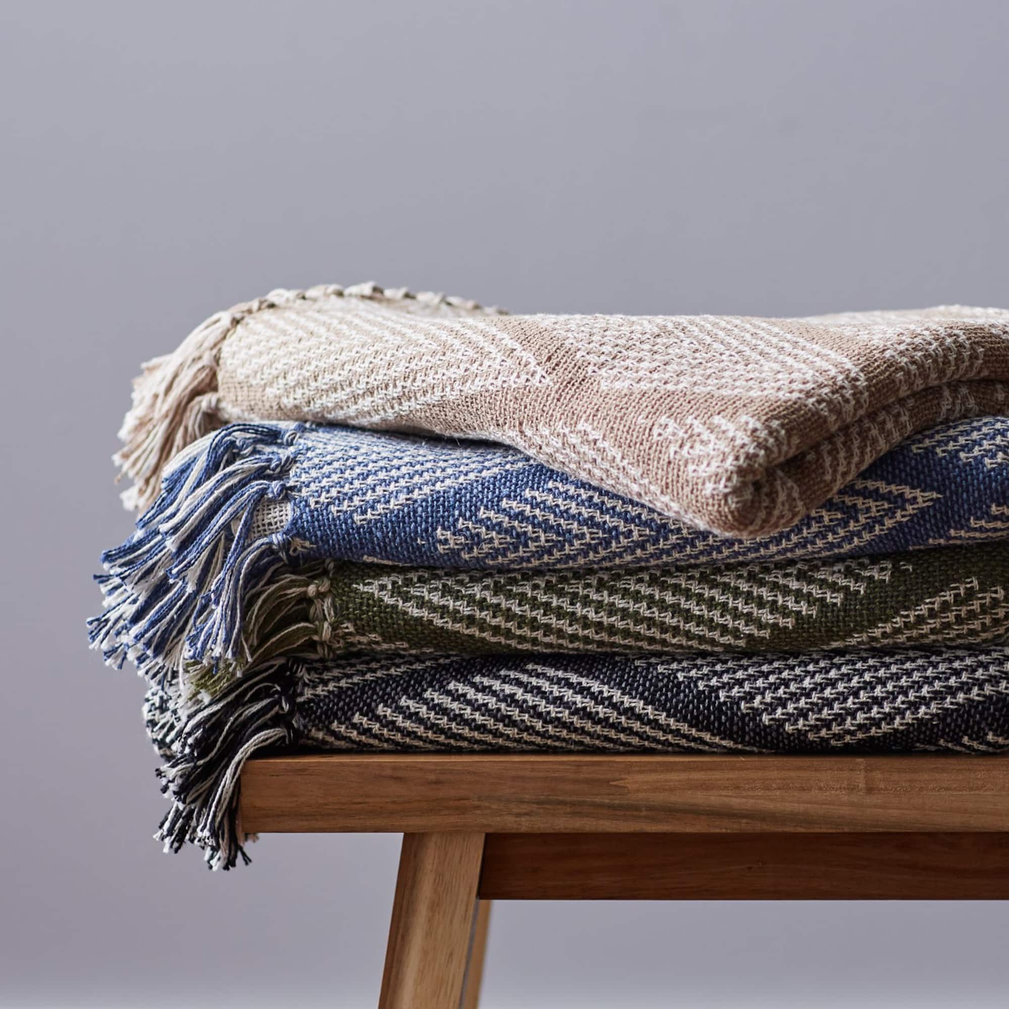 DII® Denim Blue Tone Multi Diamond Throw